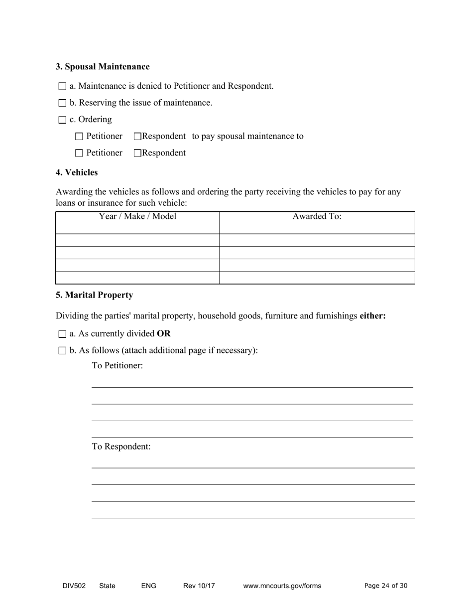 Form DIV502 Answer and Counterpetition - Minnesota, Page 24