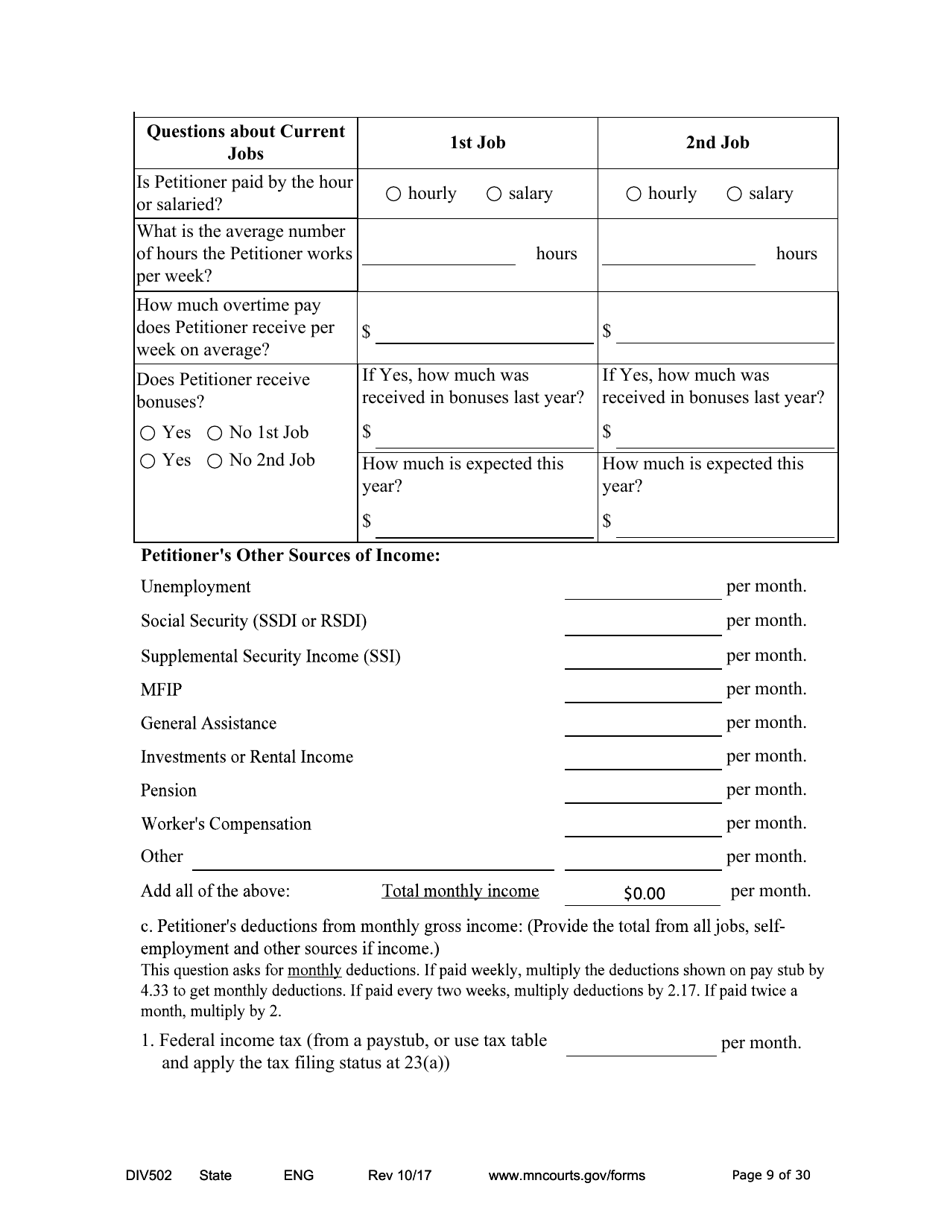 Form DIV502 Answer and Counterpetition - Minnesota, Page 9