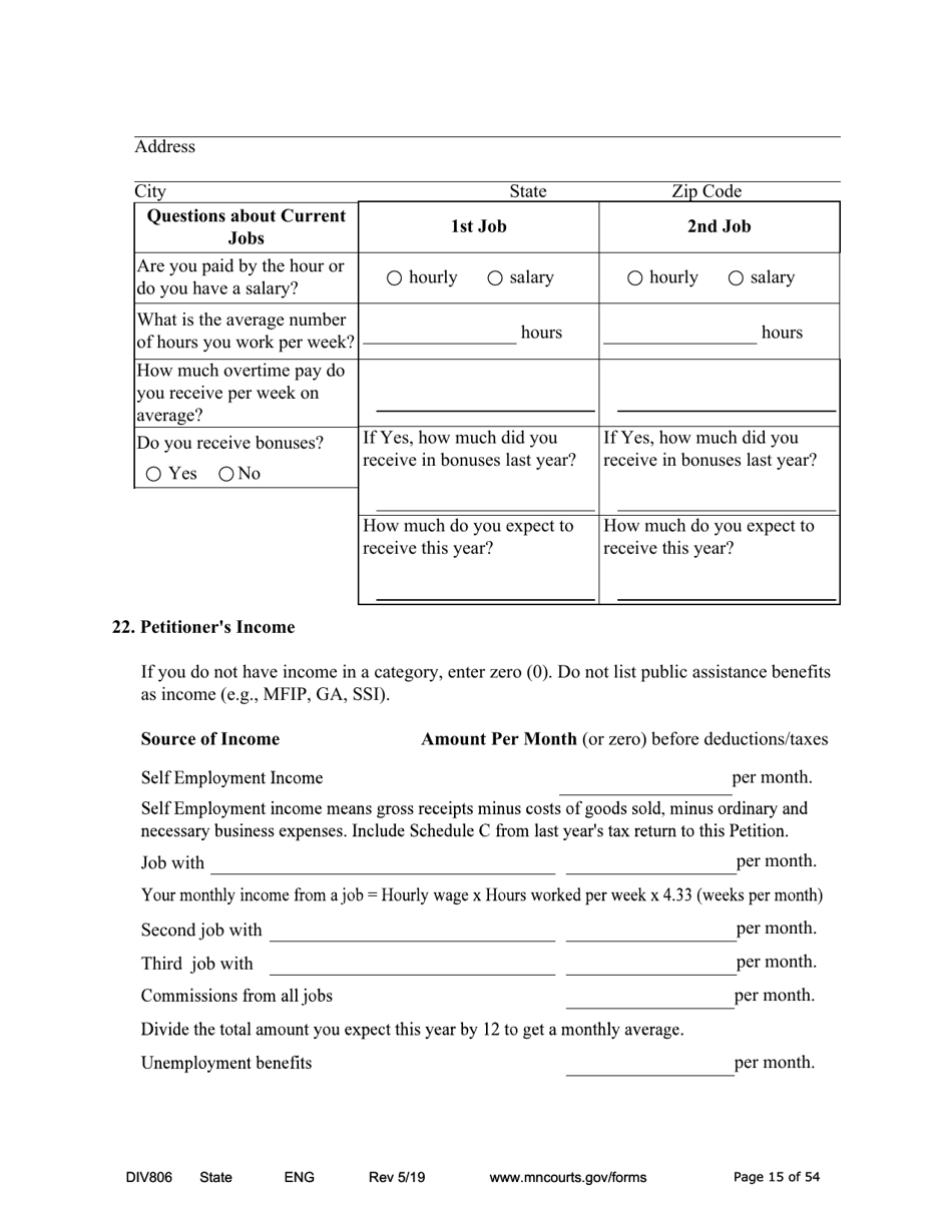 Form DIV806 Stipulated Findings of Fact, Conclusions of Law, Order for and Judgment, Judgment and Decree - Minnesota, Page 15