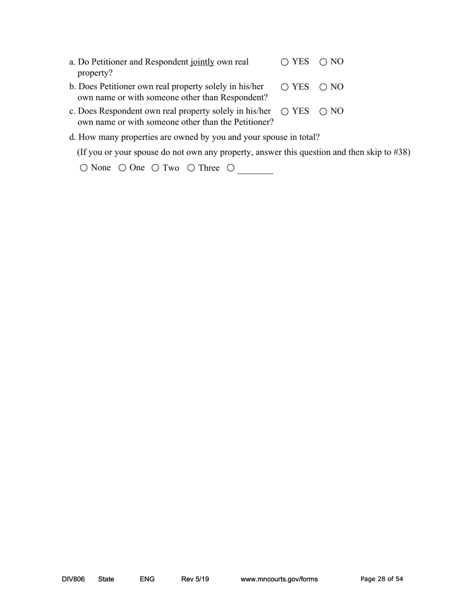 Form DIV806 Stipulated Findings of Fact, Conclusions of Law, Order for and Judgment, Judgment and Decree - Minnesota, Page 28