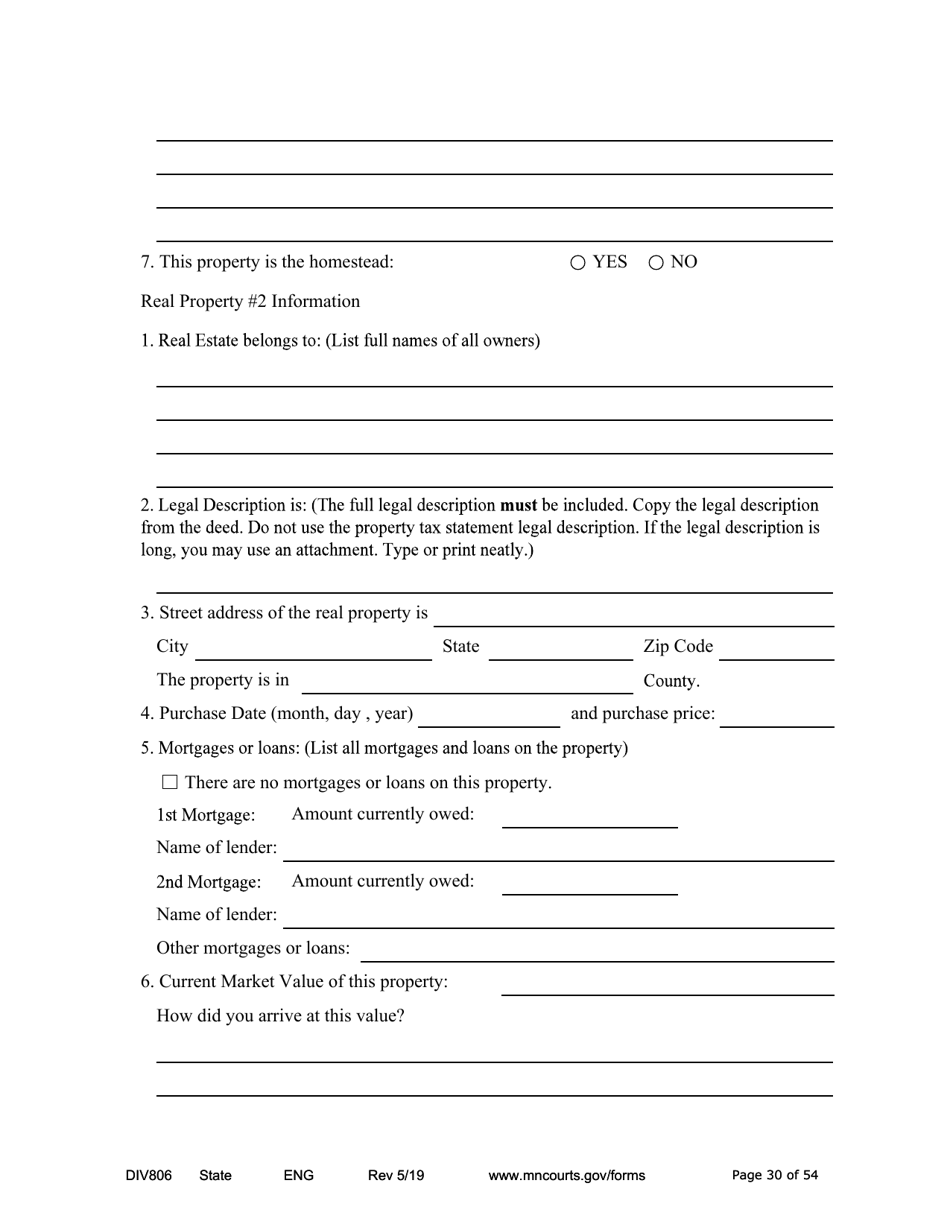 Form DIV806 Stipulated Findings of Fact, Conclusions of Law, Order for and Judgment, Judgment and Decree - Minnesota, Page 30