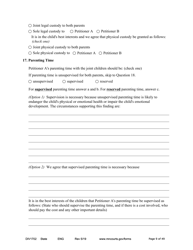 Form DIV1702 Joint Petition, Agreement, and Judgment and Decree for Marriage Dissolution With Children - Minnesota, Page 9
