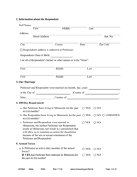 Form DIV802 Petition for Dissolution of Marriage With Children - Minnesota, Page 2