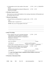 Form DIV802 Petition for Dissolution of Marriage With Children - Minnesota, Page 3