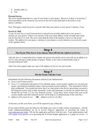 Instructions for Form DIV502 Answer and Counter Petition Without Children - Minnesota, Page 11