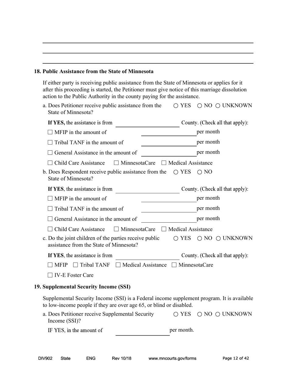 Form DIV902 Answer and Counterpetition for Dissolution of Marriage With Children - Minnesota, Page 12