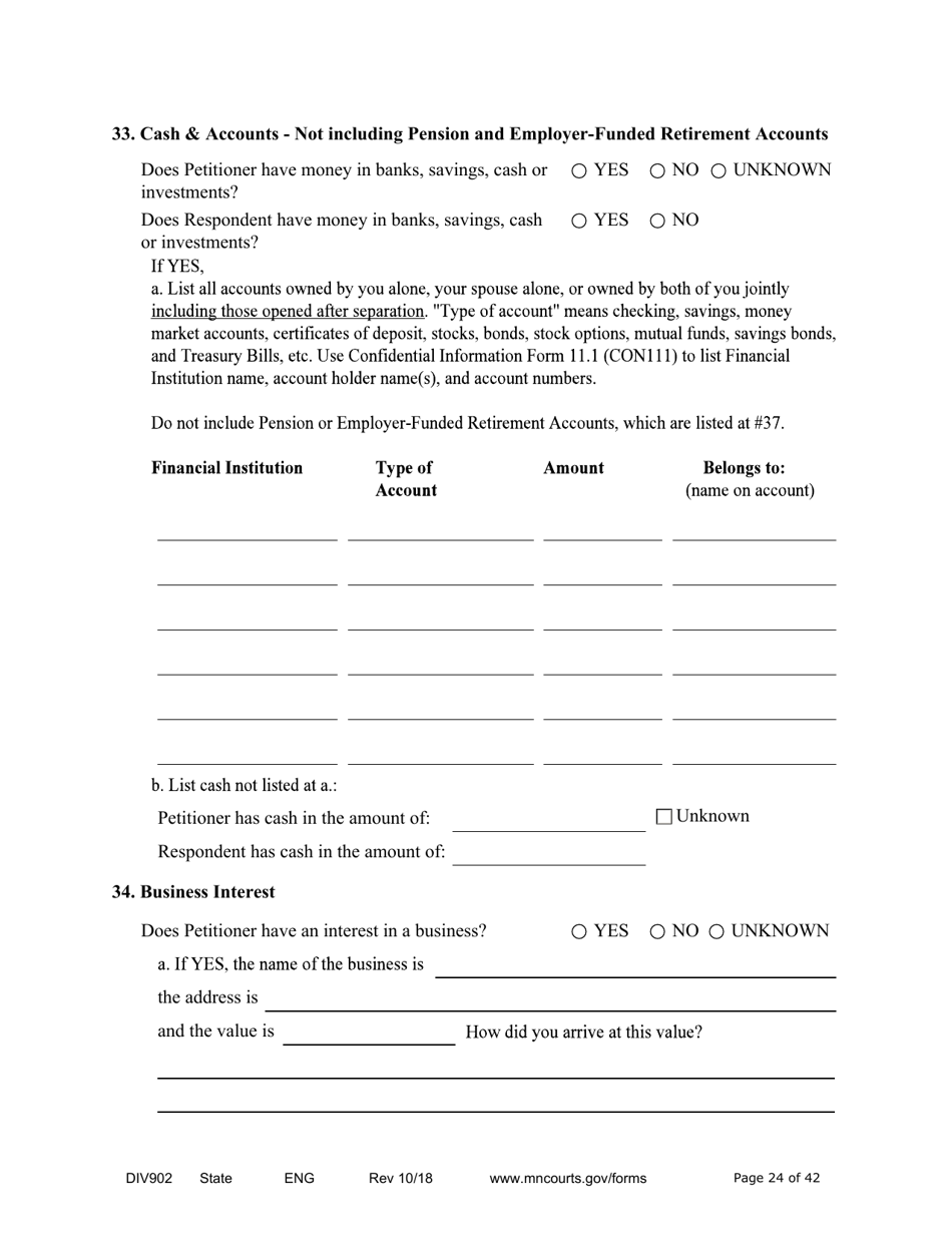 Form DIV902 Answer and Counterpetition for Dissolution of Marriage With Children - Minnesota, Page 24