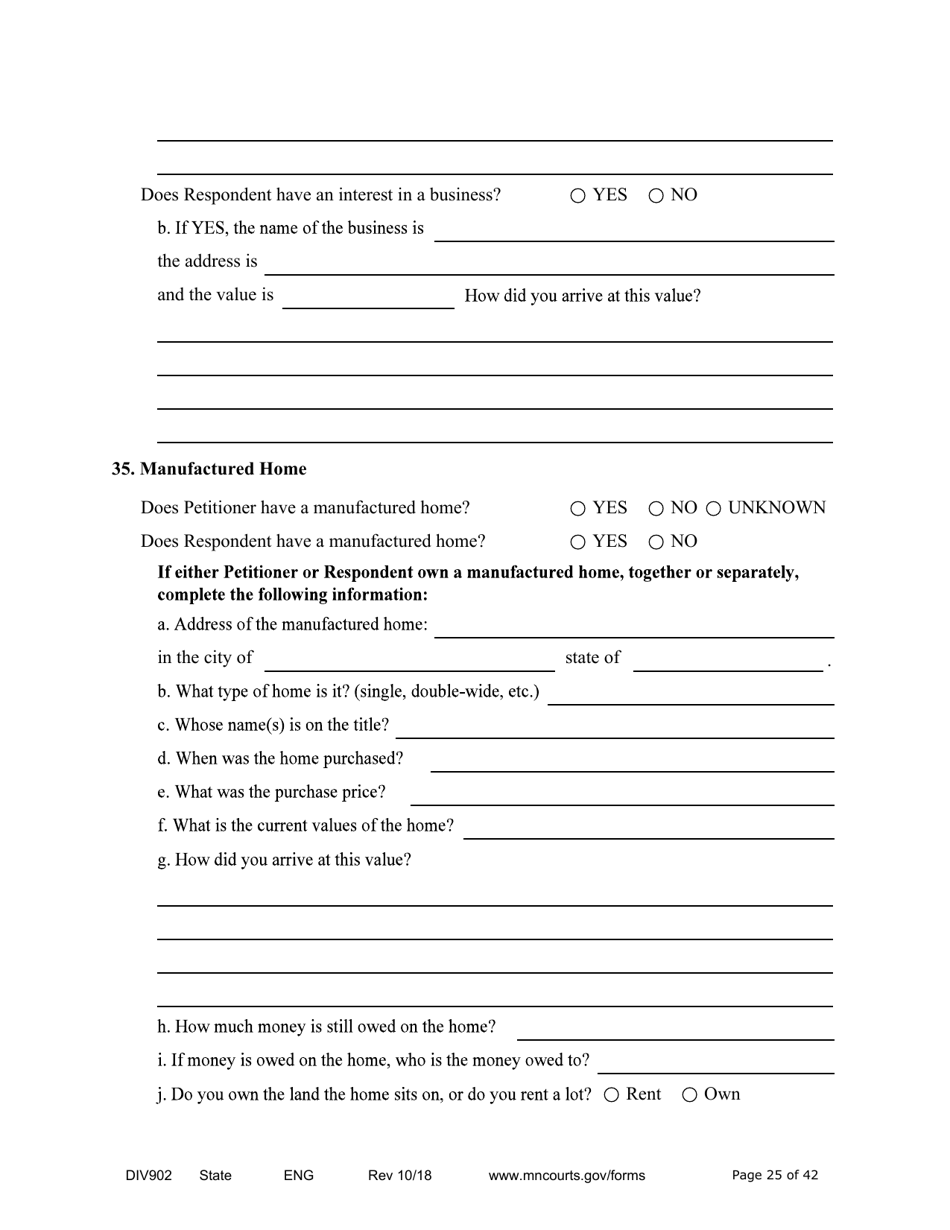 Form DIV902 Answer and Counterpetition for Dissolution of Marriage With Children - Minnesota, Page 25