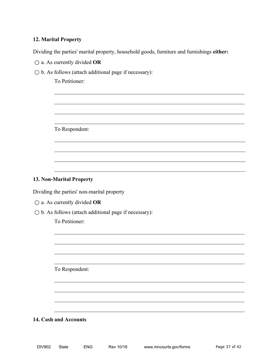 Form DIV902 Answer and Counterpetition for Dissolution of Marriage With Children - Minnesota, Page 37