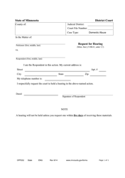 Document preview: Form OFP202 Request for Hearing - Minnesota