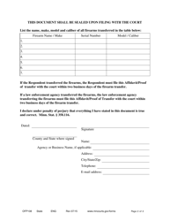 Form OFP108 Affidavit / Proof of Transfer of Firearms - Minnesota, Page 2