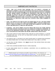 Instructions for Form DIV902 Answer and Counter Petition - Minnesota, Page 2