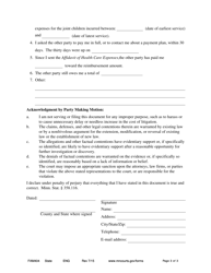 Form FAM404 Notice of Motion, Motion and Affidavit to Collect Unreimbursed or Uninsured Health Care Expenses - Minnesota, Page 3