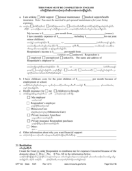 Form OFP102 Petitioner&#039;s Affidavit and Petition for Order for Protection - Minnesota (English/Karen), Page 13