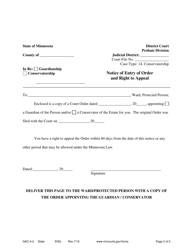 Form GAC9-U Notice of Entry of Order and Right to Appeal - Minnesota, Page 2