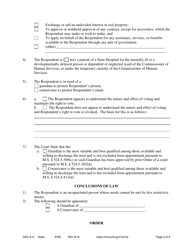 Form GAC8-U Order Appointing Guardian conservator - Minnesota, Page 3