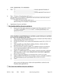 Form GAC8-U Order Appointing Guardian conservator - Minnesota, Page 4