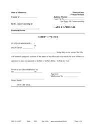 Document preview: Form GAC21-U-APP Oath & Appraiser - Minnesota
