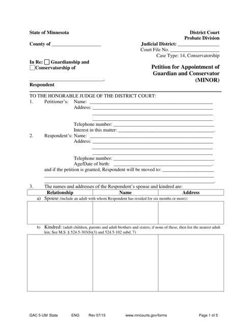 Form GAC5-UM  Printable Pdf
