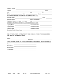 Form HAR103 Law Enforcement Information Form - Minnesota, Page 3