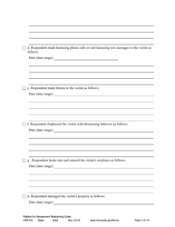 Form HAR102 Petition for Harassment Restraining Order - Minnesota, Page 5