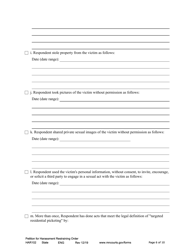 Form HAR102 Petition for Harassment Restraining Order - Minnesota, Page 6