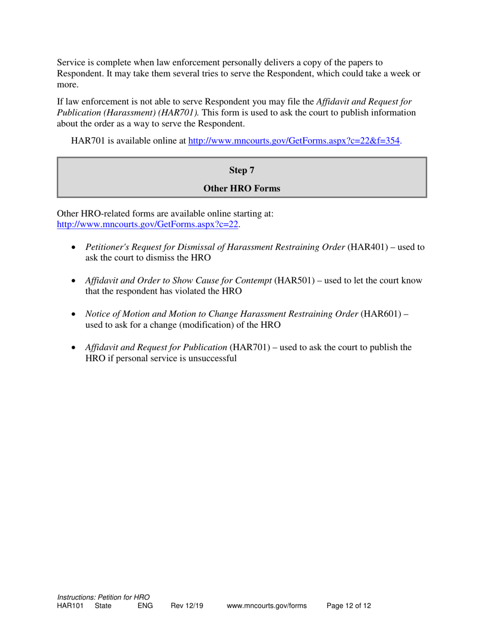 Instructions for Form HAR102, HAR103, HAR104 - Minnesota, Page 12