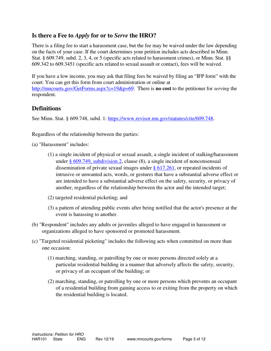 Instructions for Form HAR102, HAR103, HAR104 - Minnesota, Page 3