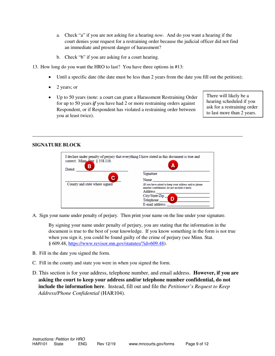 Instructions for Form HAR102, HAR103, HAR104 - Minnesota, Page 9