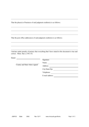 Form JGM103 Affidavit of Identification of Judgment Creditor - Minnesota, Page 2