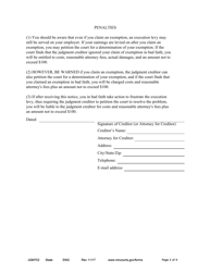 Form JGM702 Execution Exemption Notice and Notice of Intent to Levy on Earning - Minnesota, Page 2