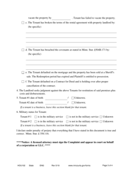 Form HOU102 Eviction Action Complaint - Minnesota, Page 3