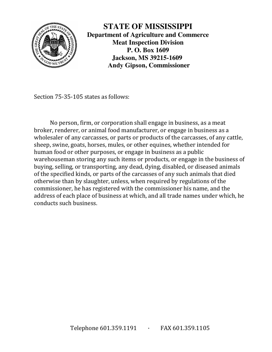 Poultry Inspection Mark Template.pdf Mississippi Application for State Meat and Poultry Inspection Download ...