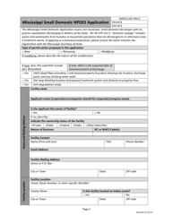 Mississippi Small Domestic Npdes Application - Mississippi