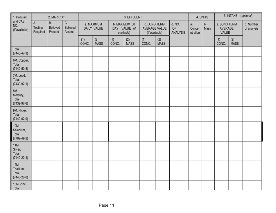 Form 2-P Application for a State Operating Pretreatment Permit - Mississippi, Page 11