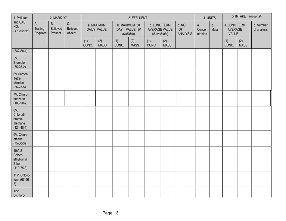 Form 2-P Application for a State Operating Pretreatment Permit - Mississippi, Page 13