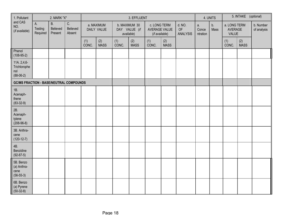 Form 2-P Application for a State Operating Pretreatment Permit - Mississippi, Page 18
