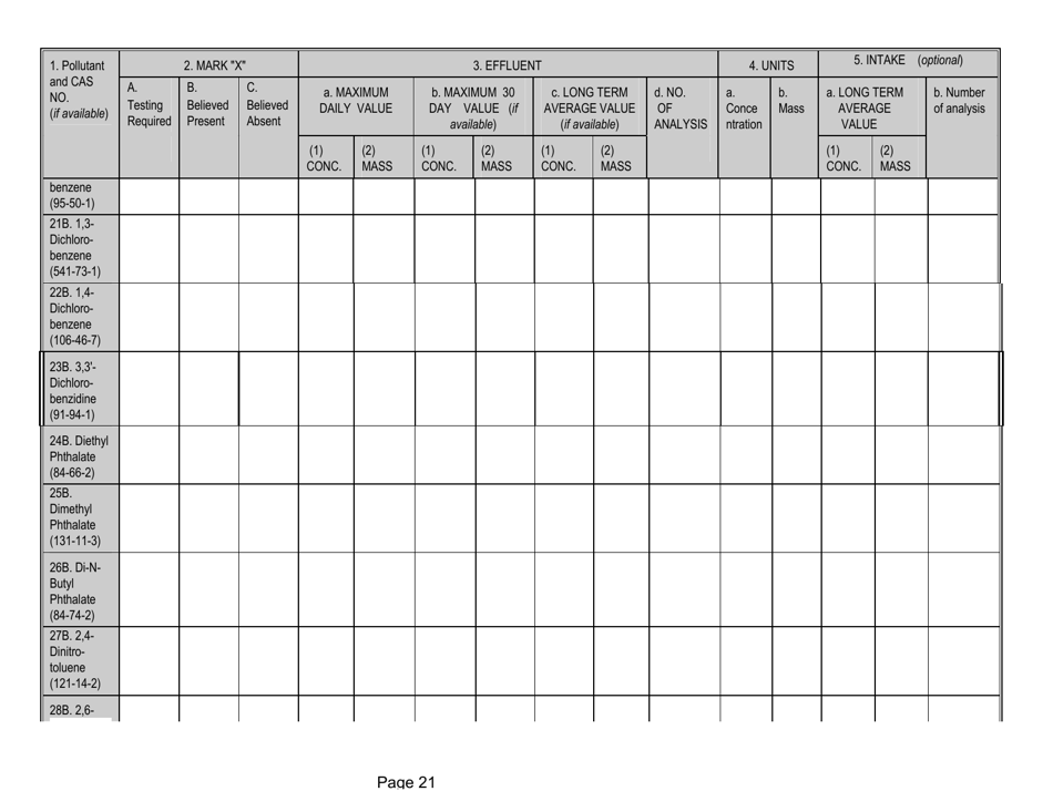 Form 2-P Application for a State Operating Pretreatment Permit - Mississippi, Page 21