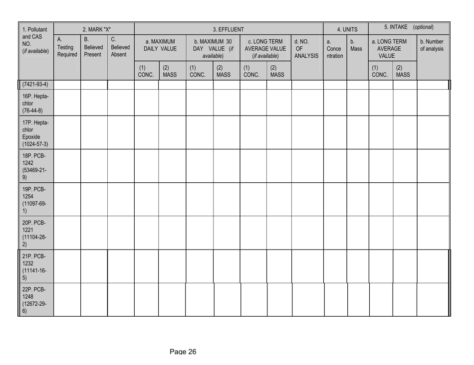 Form 2-P Application for a State Operating Pretreatment Permit - Mississippi, Page 26