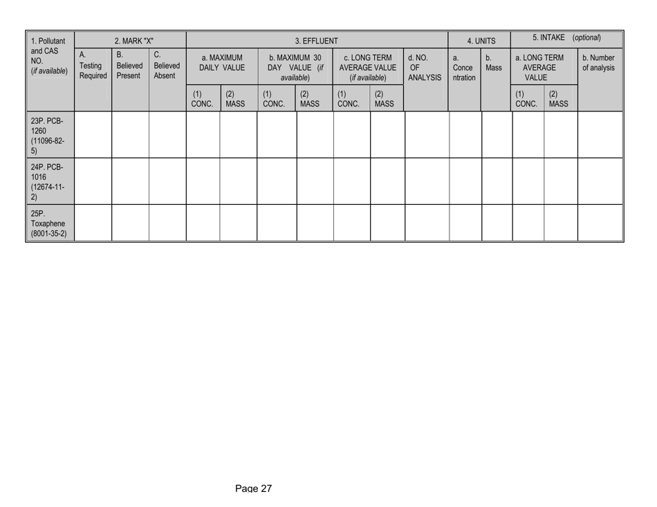 Form 2-P Application for a State Operating Pretreatment Permit - Mississippi, Page 27