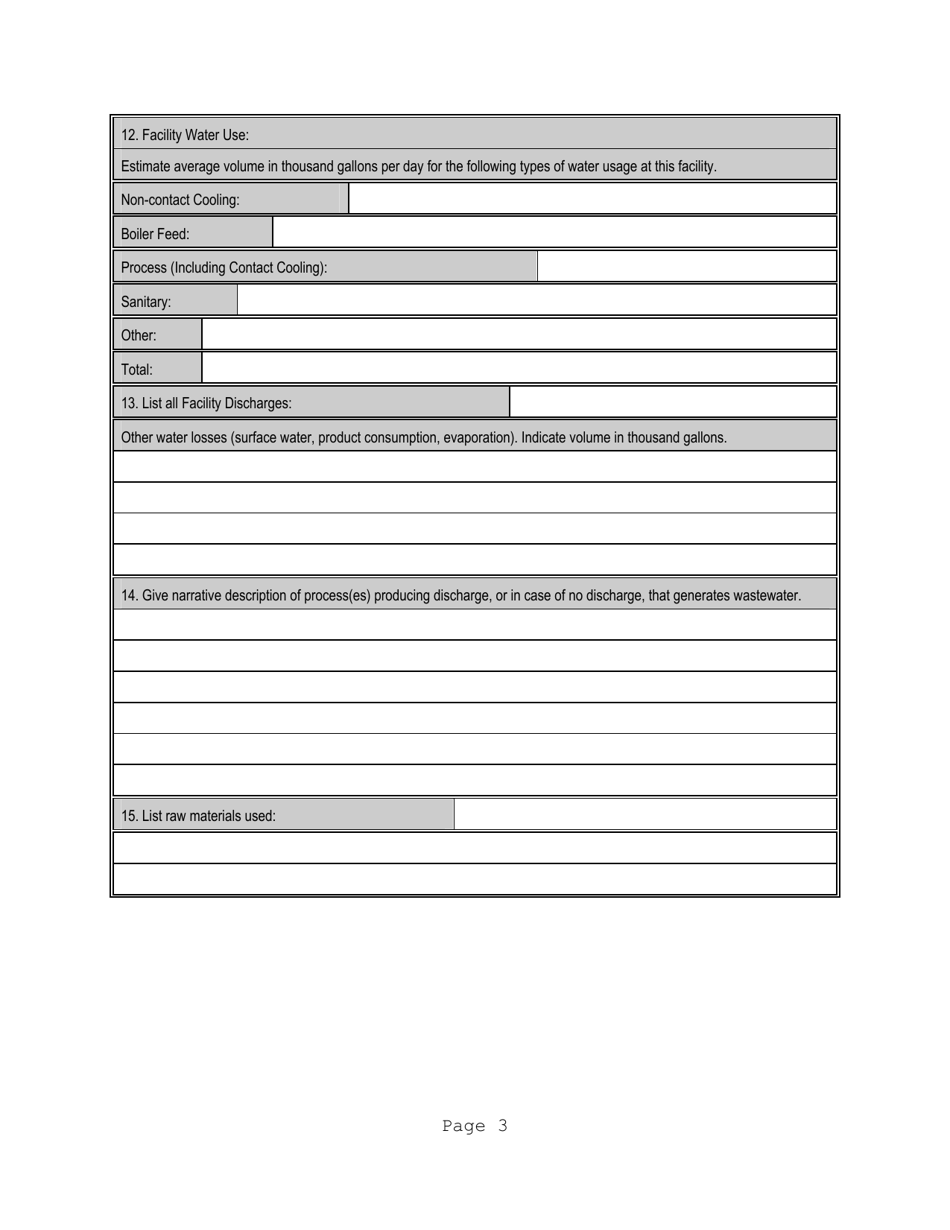 Form 2-P Application for a State Operating Pretreatment Permit - Mississippi, Page 3