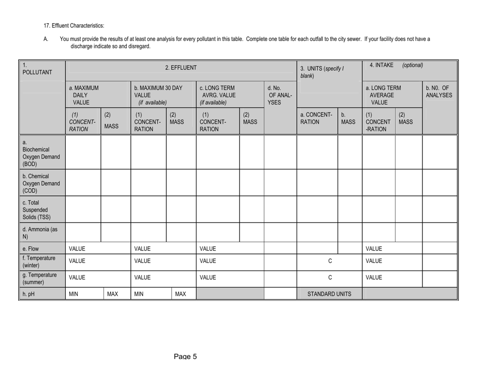 Form 2-P Application for a State Operating Pretreatment Permit - Mississippi, Page 5
