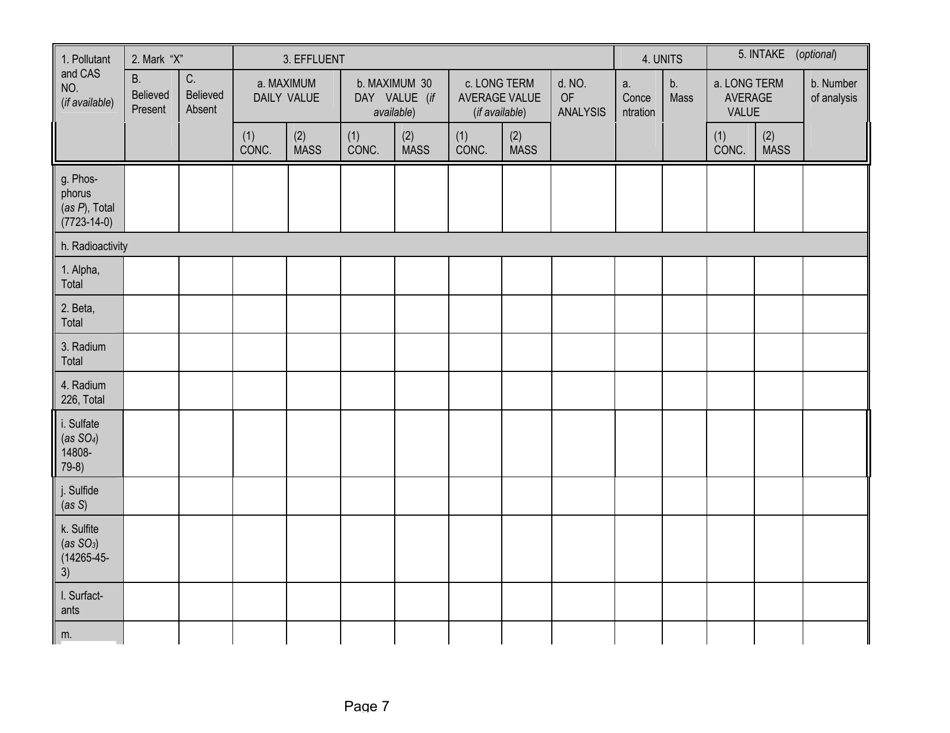 Form 2-P Application for a State Operating Pretreatment Permit - Mississippi, Page 7