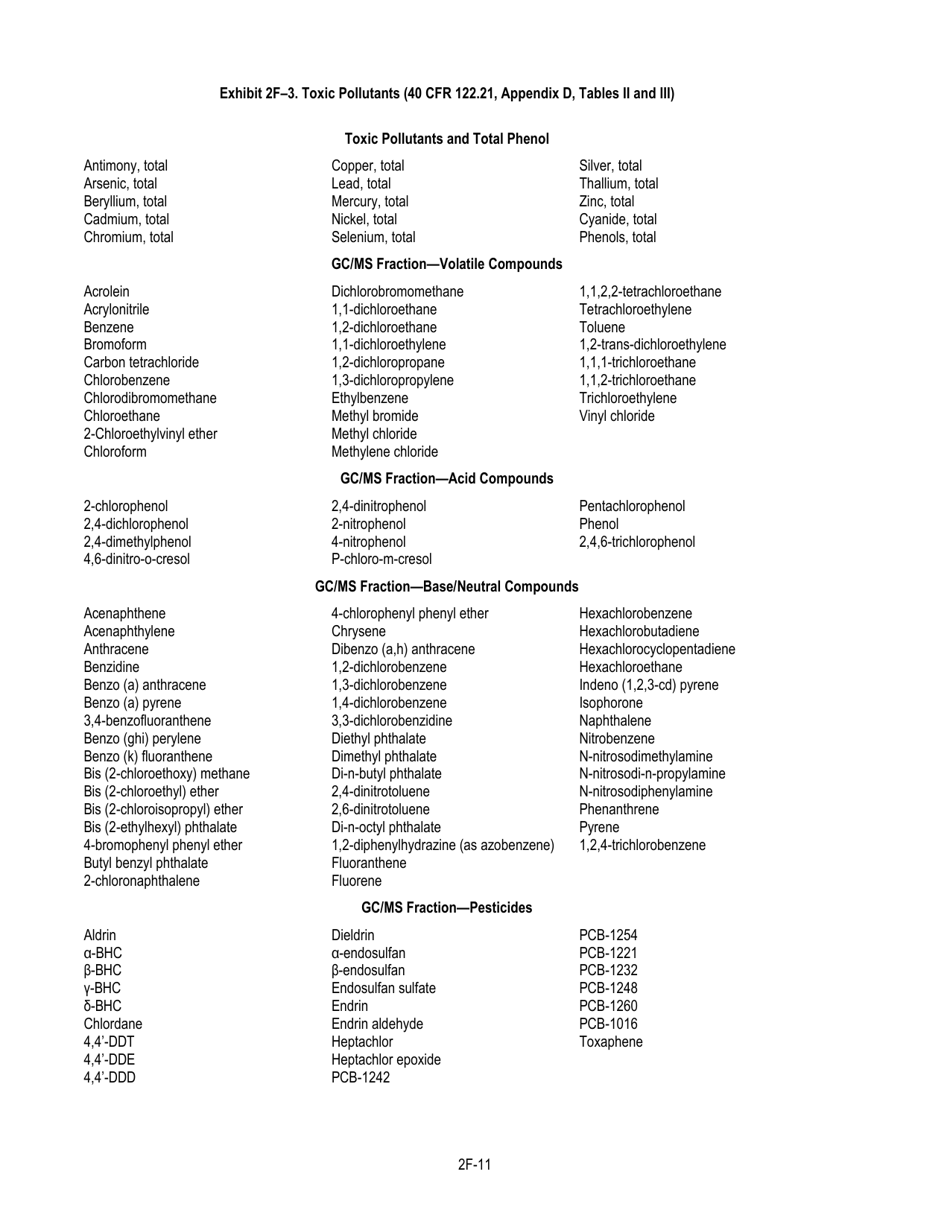 NPDES Form 2F (EPA Form 3510-2F) Application for Npdes Permit to Discharge Wastewater, Page 13
