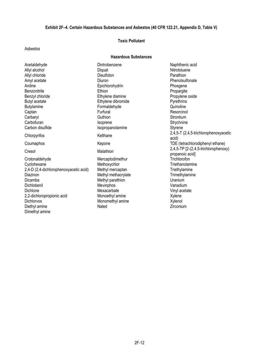 NPDES Form 2F (EPA Form 3510-2F) Application for Npdes Permit to Discharge Wastewater, Page 14