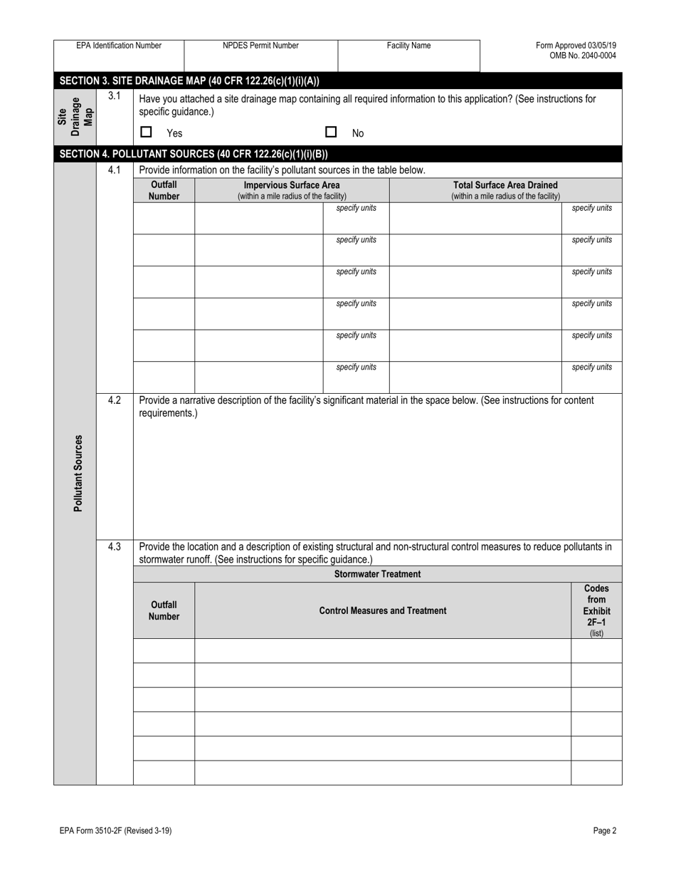 NPDES Form 2F (EPA Form 3510-2F) Application for Npdes Permit to Discharge Wastewater, Page 18
