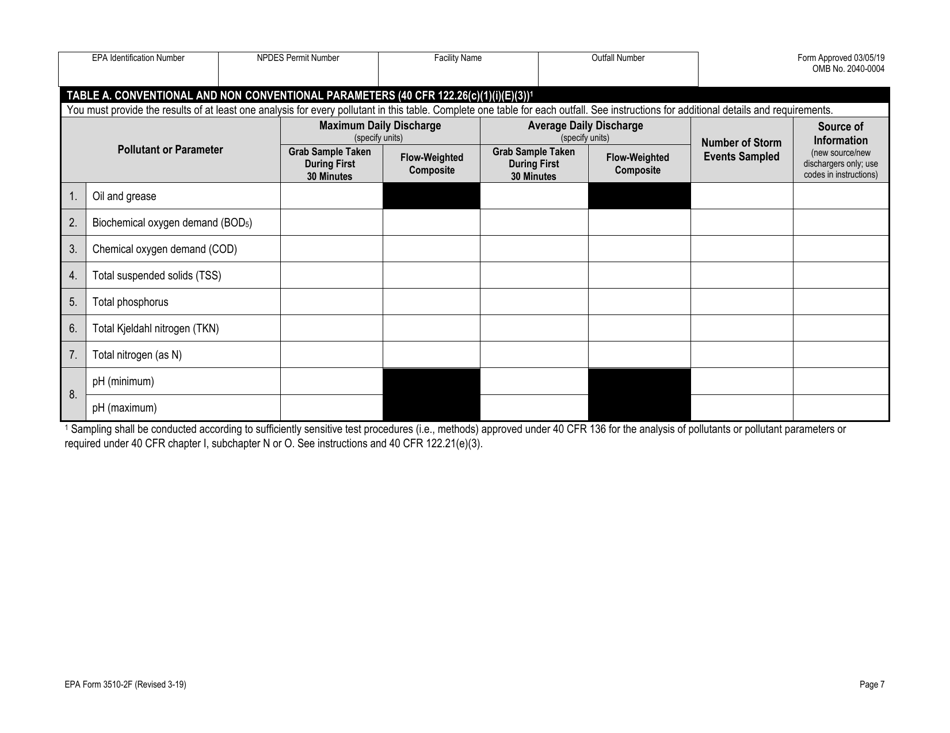 NPDES Form 2F (EPA Form 3510-2F) Application for Npdes Permit to Discharge Wastewater, Page 23