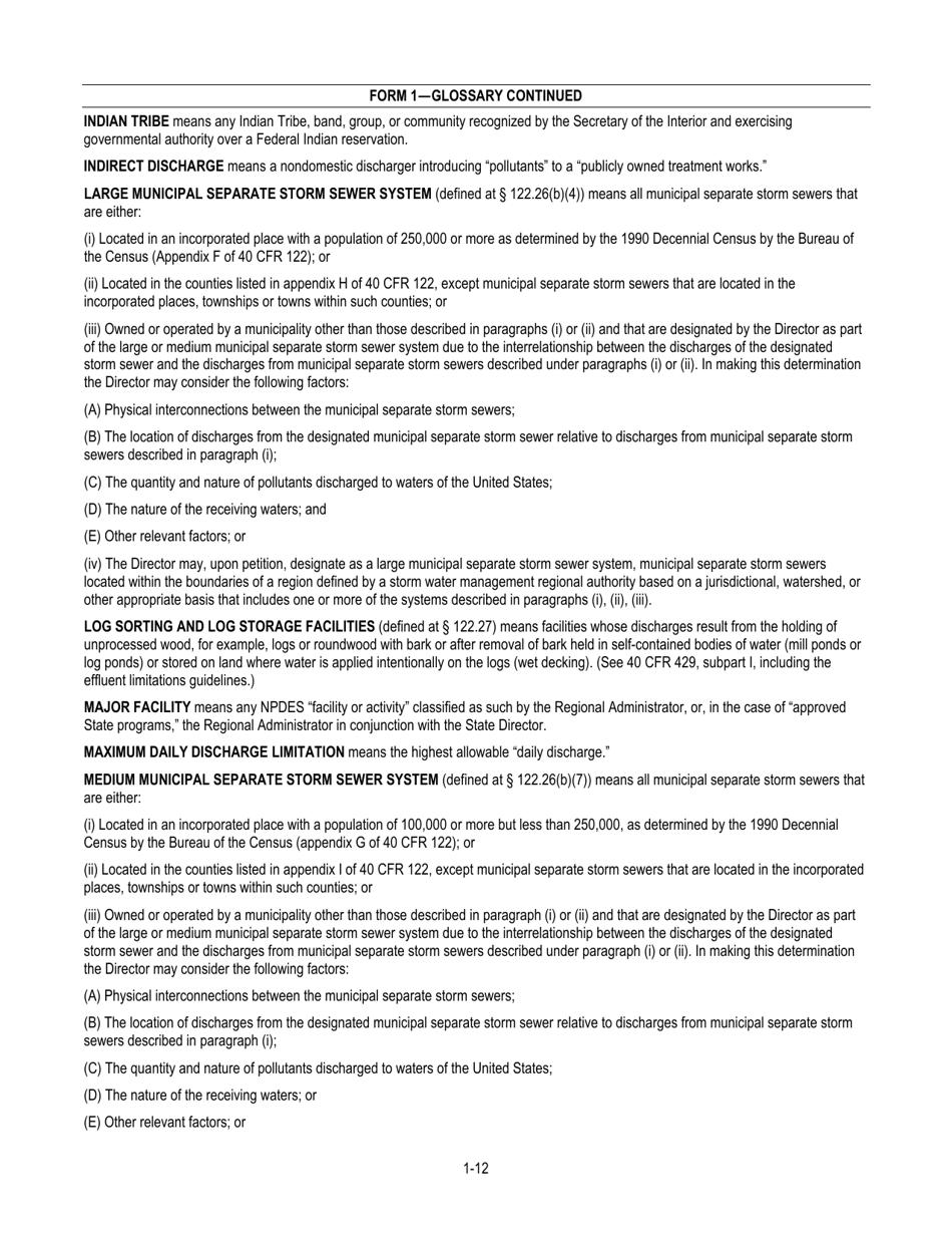 NPDES Form 1 (EPA Form 3510-1) Application for Npdes Permit to Discharge Wastewater, Page 14