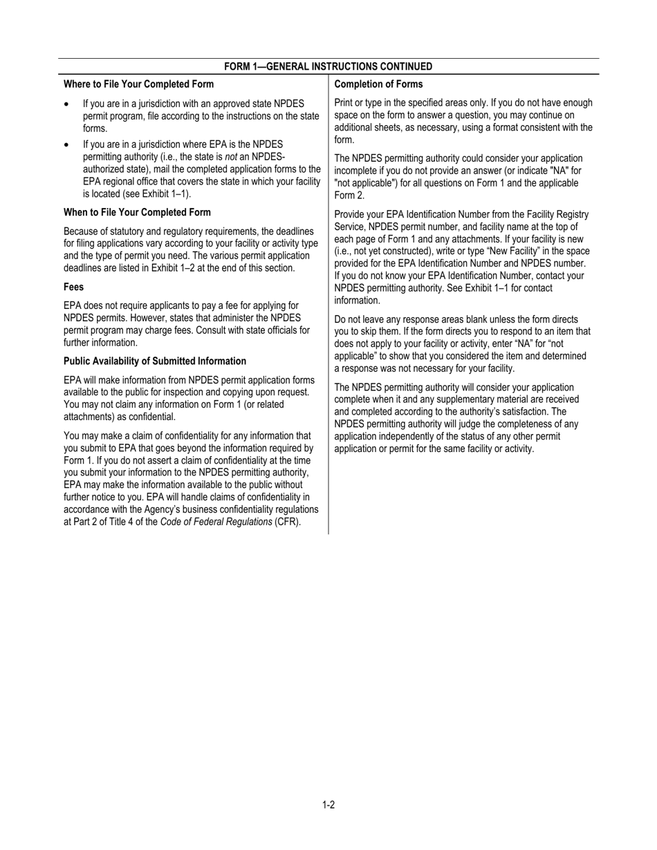 NPDES Form 1 (EPA Form 3510-1) Application for Npdes Permit to Discharge Wastewater, Page 4