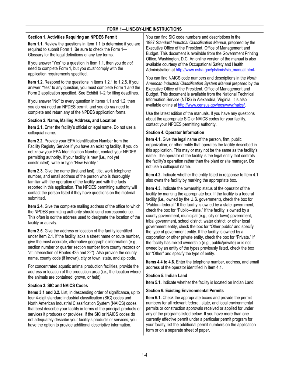 NPDES Form 1 (EPA Form 3510-1) Application for Npdes Permit to Discharge Wastewater, Page 6